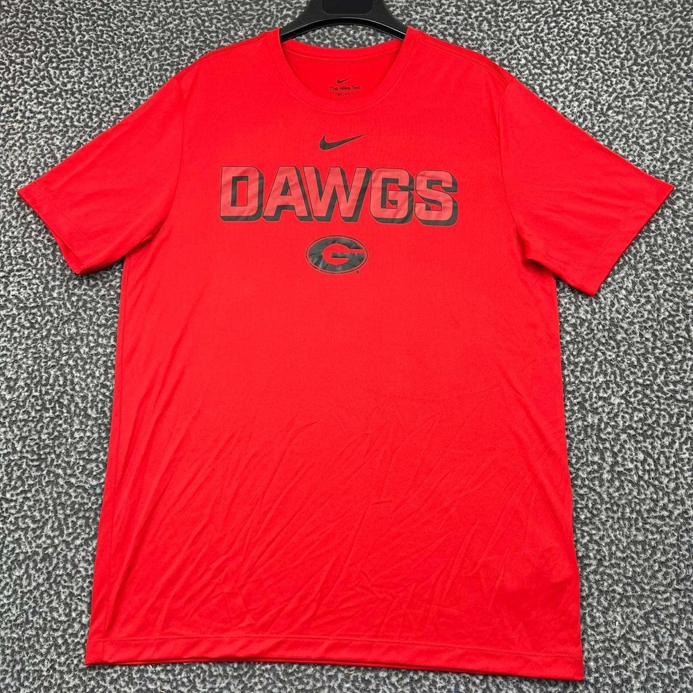 Nike Georgia Bulldogs Dawgs Dri-FIT Shirt Men Large Red NCAA Short Sleeve New L